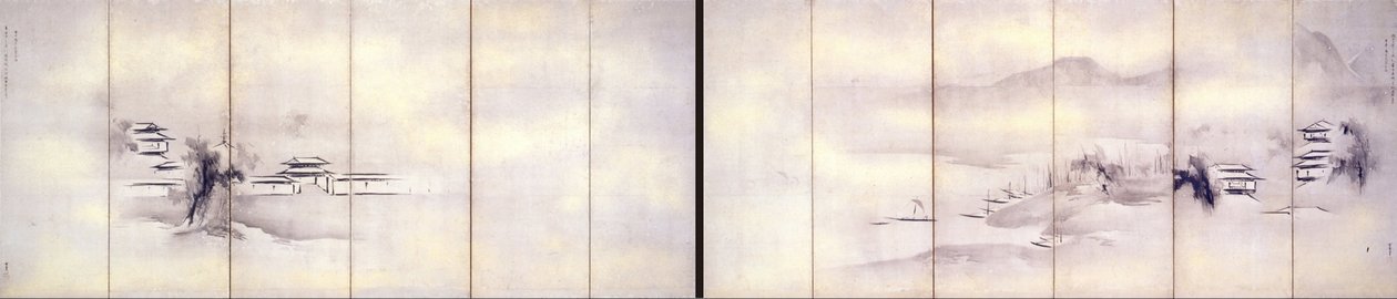 Landschaft mit Tempeln von Kaiho Yusho