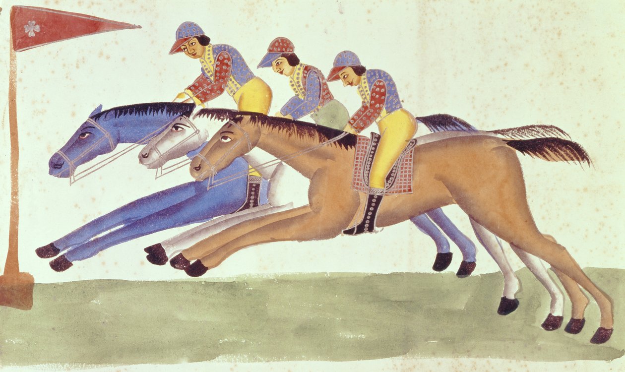Pferderennen in Bengalen, ca. 1830 von Kalighat School