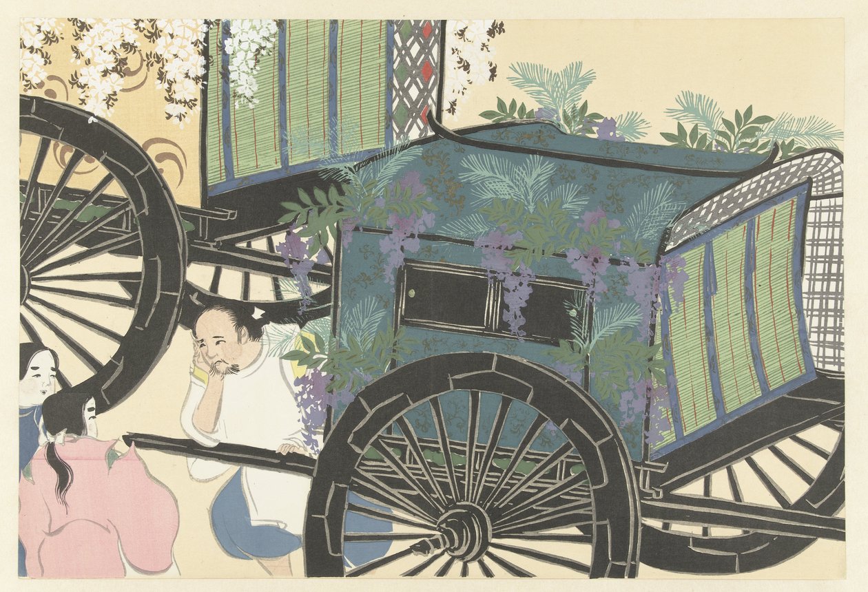 Blauregen, 1909 (Holzschnitt) von Kamisaka Sekka