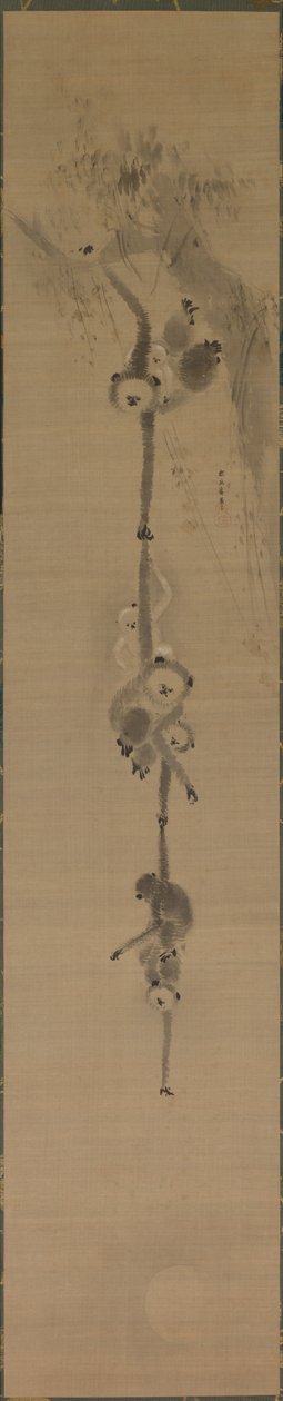 Affen greifen nach dem Mond von Kanō Tan’yū