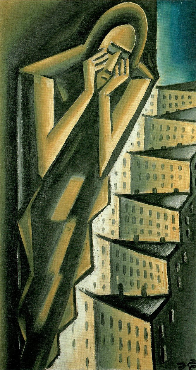 Frau über der Stadt, ca. 1917-1920 von Karel Capek