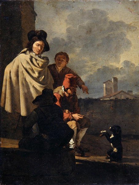 Italiener mit einem Hund von Karel Dujardin