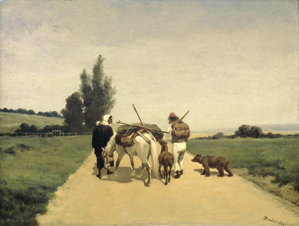 Wandernde Familie auf einem Landweg von Karel Frederik Bombled