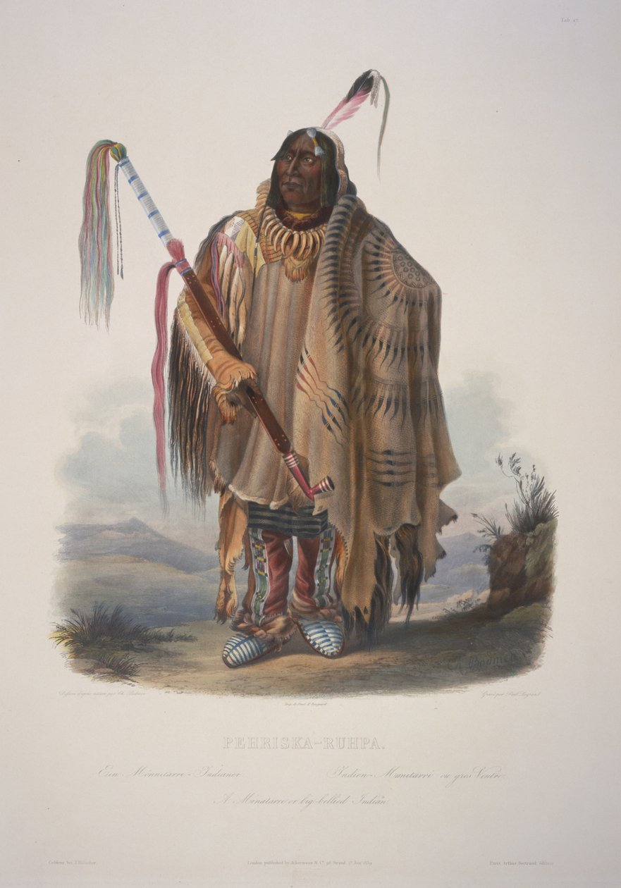 Pehriska-Ruhpa, ein Minatarree oder dickbäuchiger Indianer von Karl Bodmer