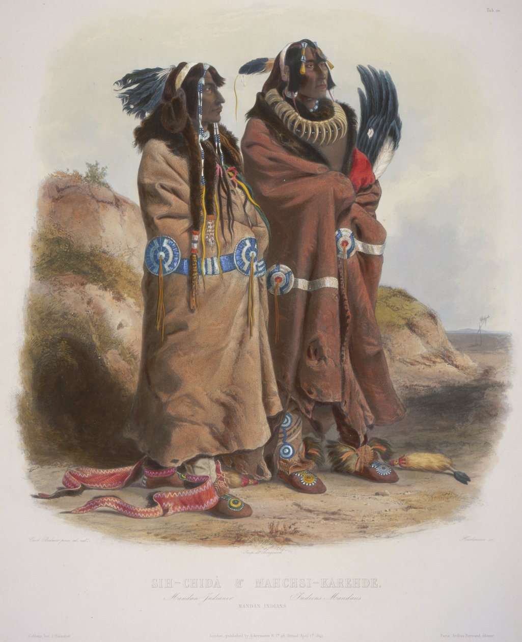 Sih-Chida und Mahchsi-Karehde, Mandan-Indianer von Karl Bodmer