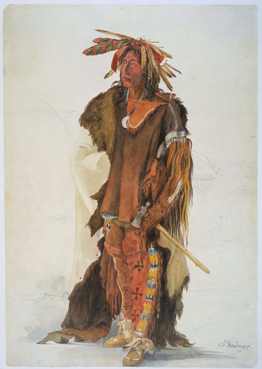 Wahk-ta-Ge-Li, ein Sioux-Krieger von Karl Bodmer