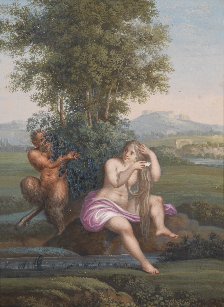 Bachnymphe und Faun von Karl Agricola