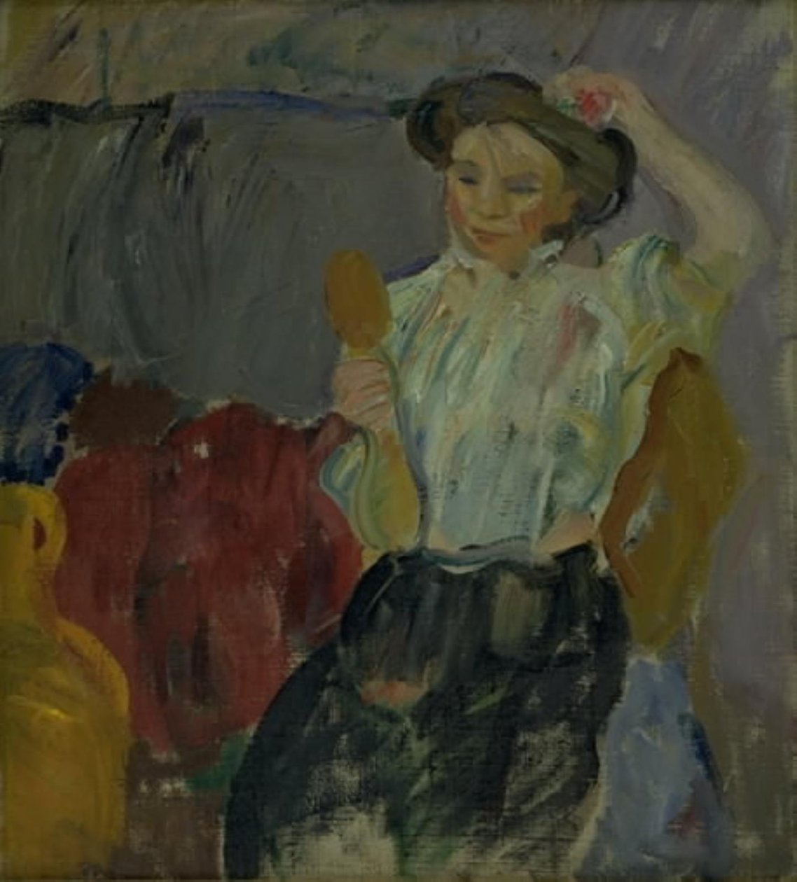 Dame mit Handspiegel von Karl Isakson