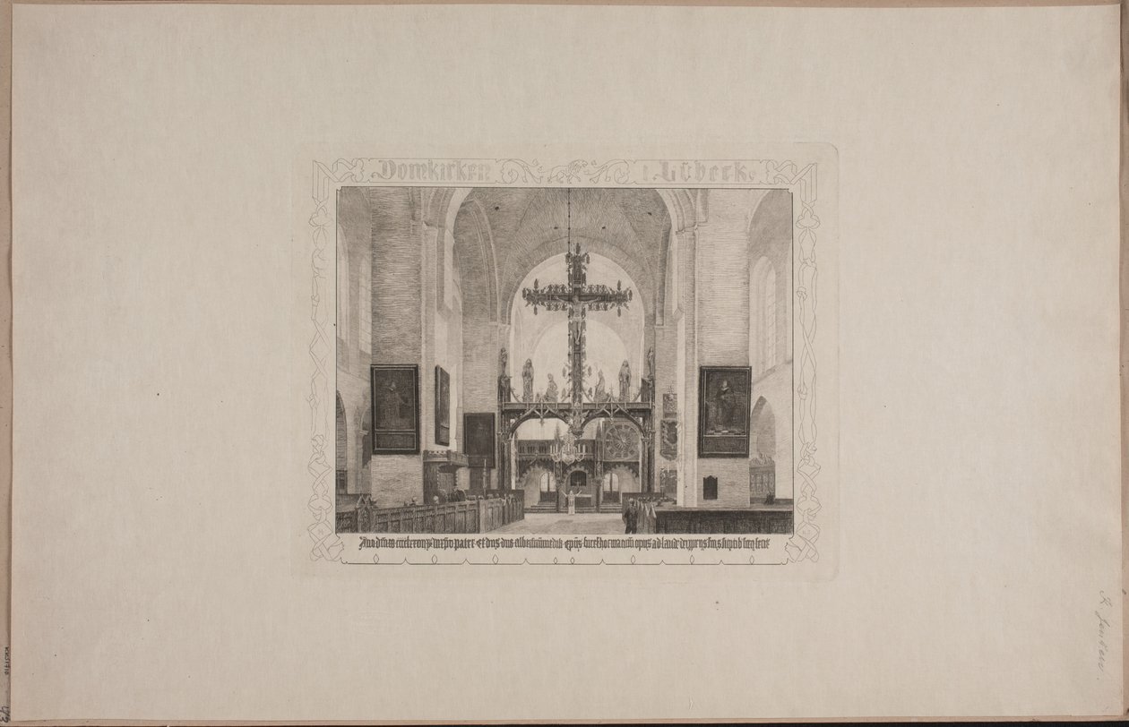 Innenansicht der Kathedrale in Lübeck von Karl Jensen