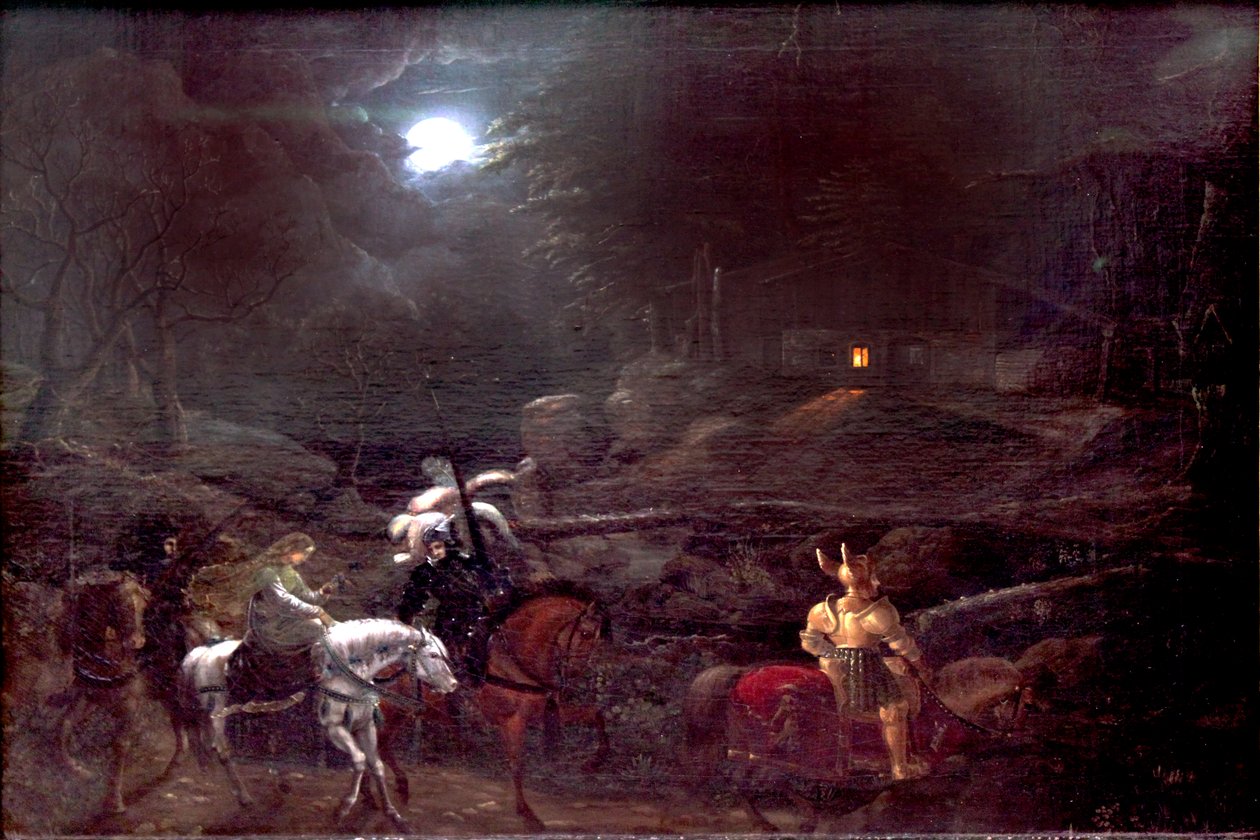 Ritter vor der Köhlerhütte von Karl Philipp Fohr