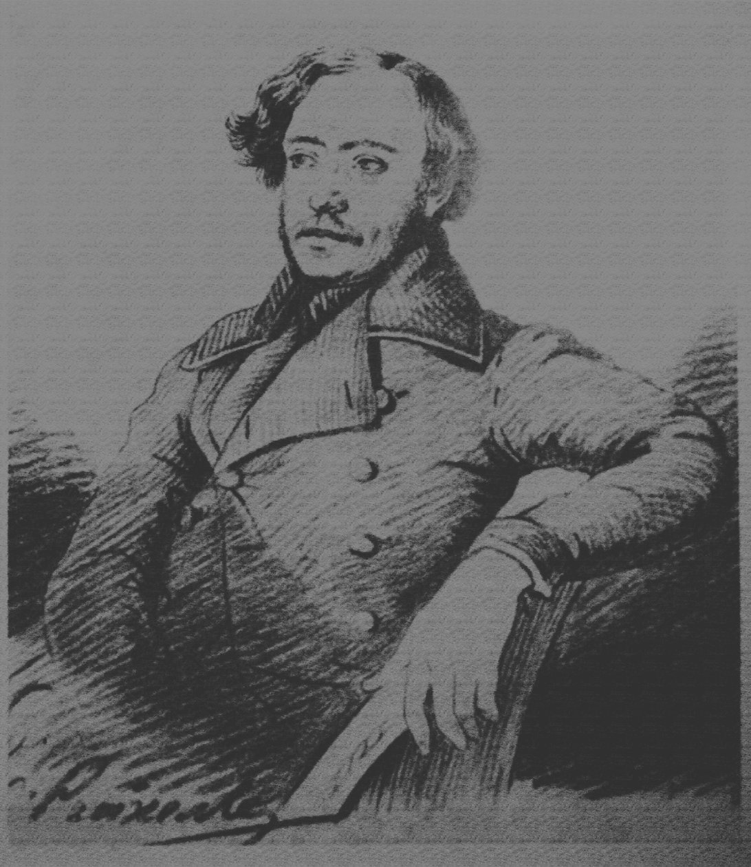 Nikolay Platonovich Ogarev 1813-1877, ca. 1840 von Karl Reichel