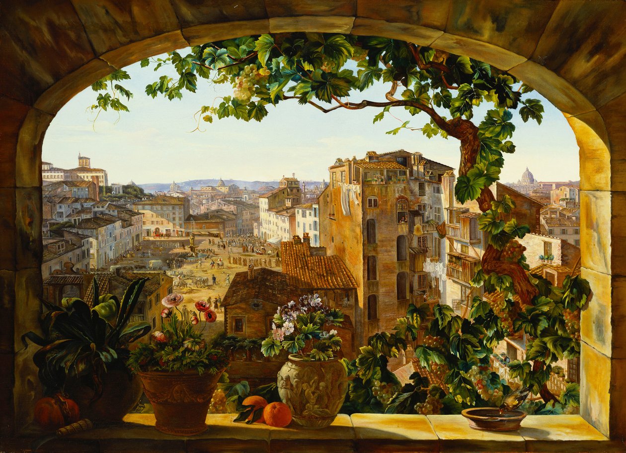 Piazza Barberini, Rom, 1830 von Karl von Bergen