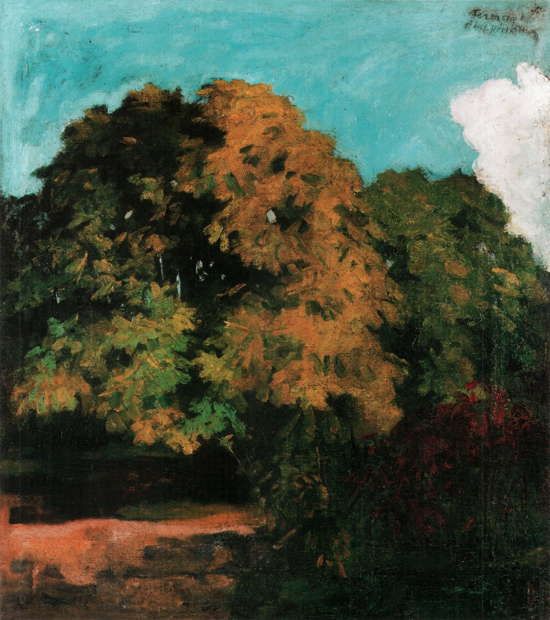 Kastanienbäume in Nagybanya von Károly Ferenczy