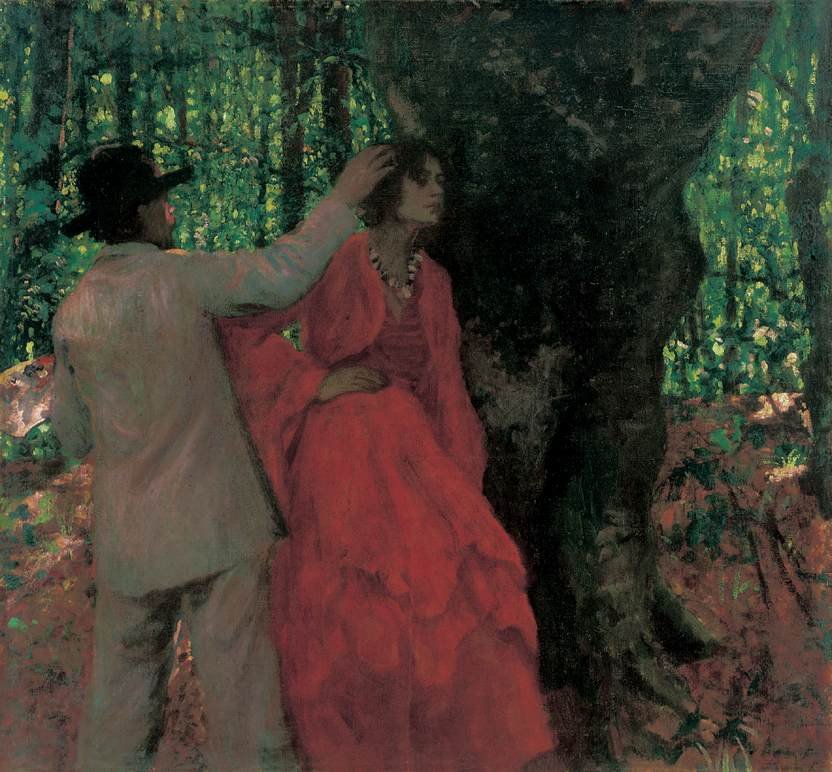 Maler und Modell im Wald von Károly Ferenczy