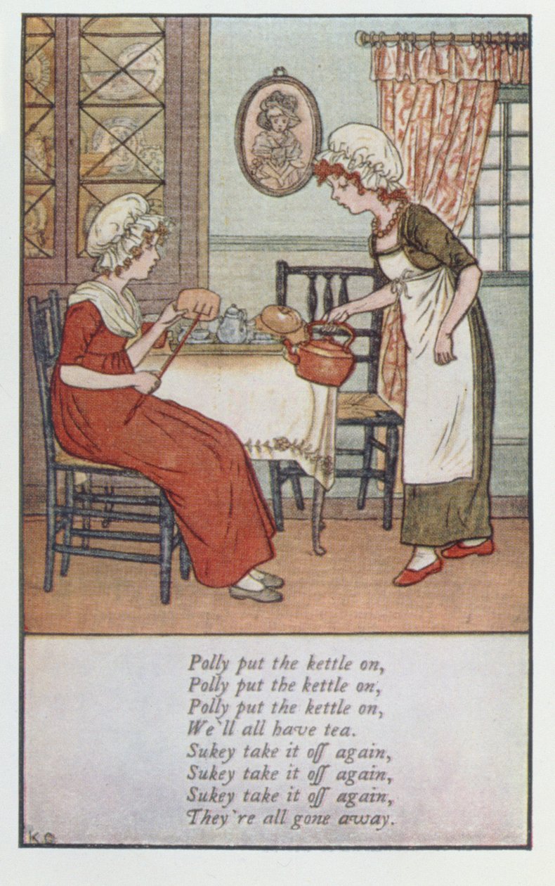 Polly setzt den Kessel auf von Kate Greenaway