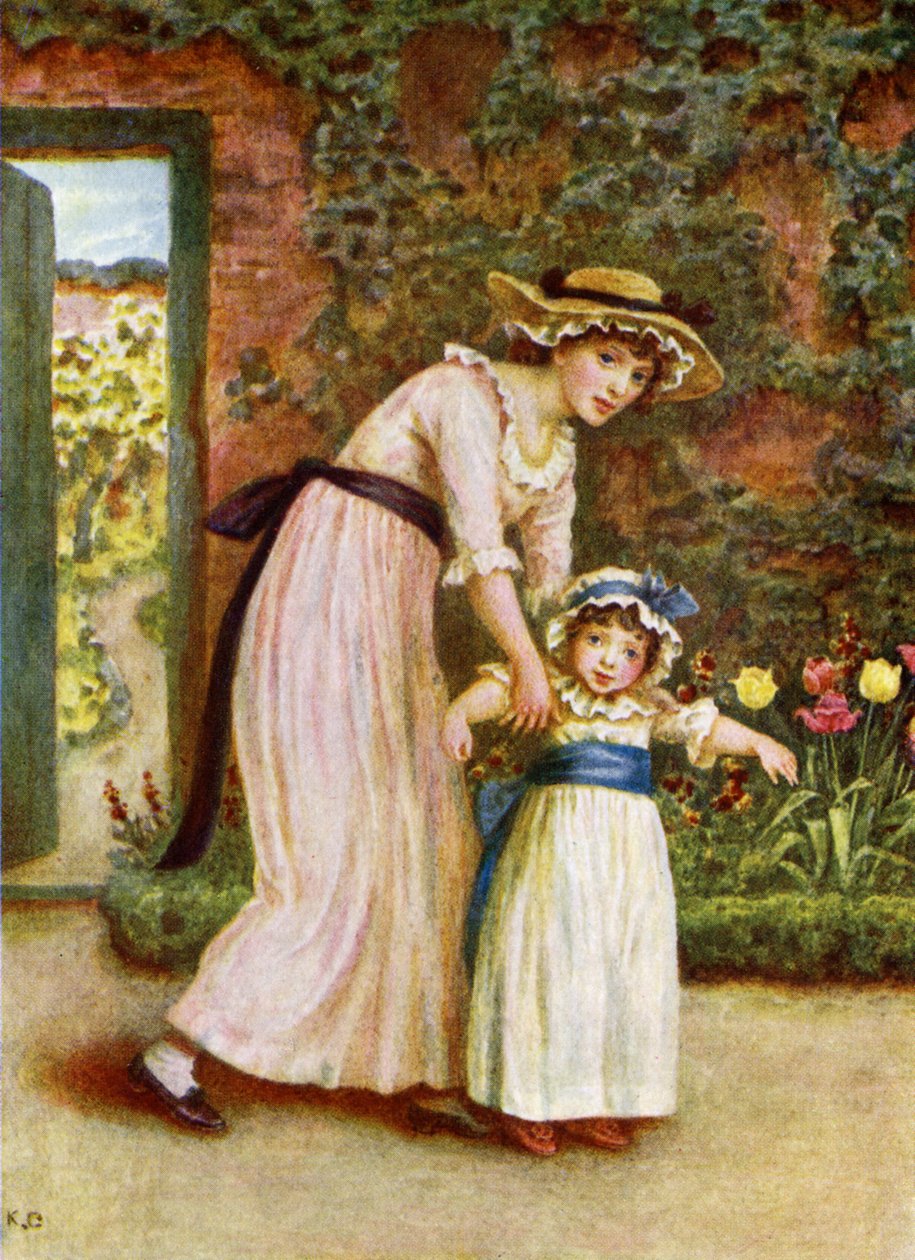 Zwei Mädchen im Garten von Kate Greenaway