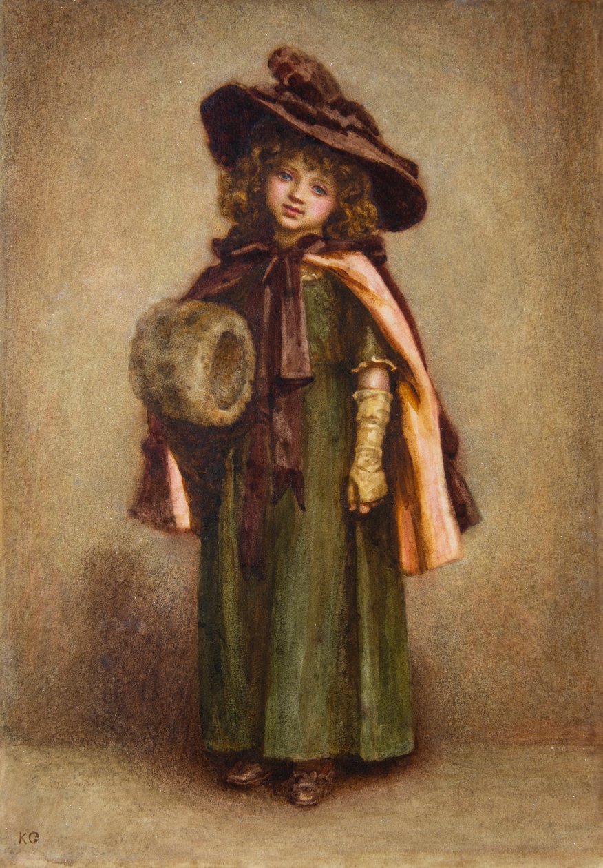 Kleines Mädchen mit Muff von Kate Greenaway