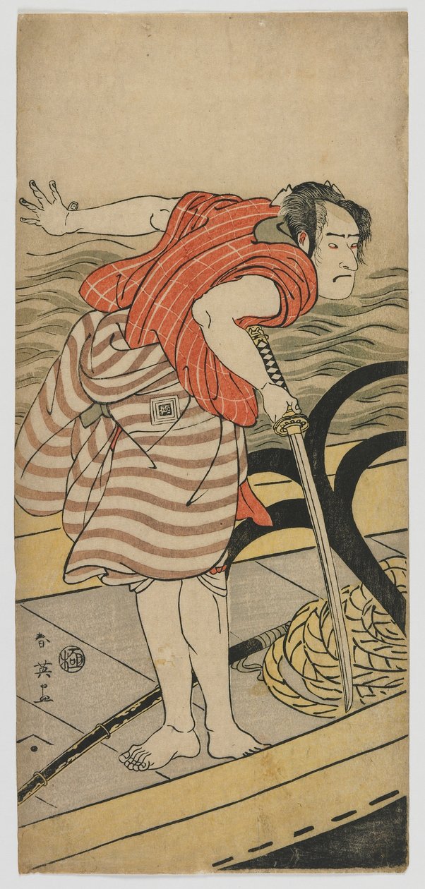 Der Schauspieler Ichikawa Komazo III, Edo-Periode, ca. 1791 (Farbholzschnitt) von Katsukawa Shun ei