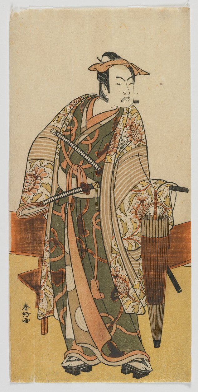 Der Schauspieler Ichimura Uzaemon VIII als Besucher des Yoshiwara, Edo-Zeit, späte 1770er Jahre von Katsukawa Shunko