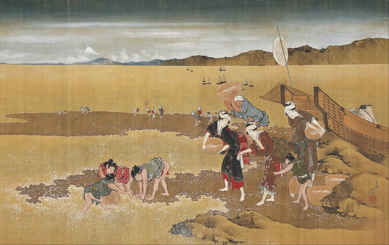 Muschelsammeln von Katsushika Hokusai