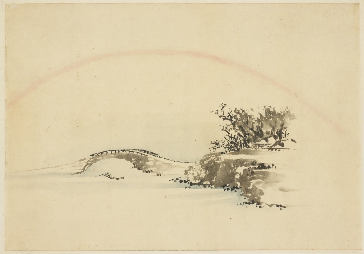 Landschaft mit Regenbogen von Katsushika (school of) Hokusai