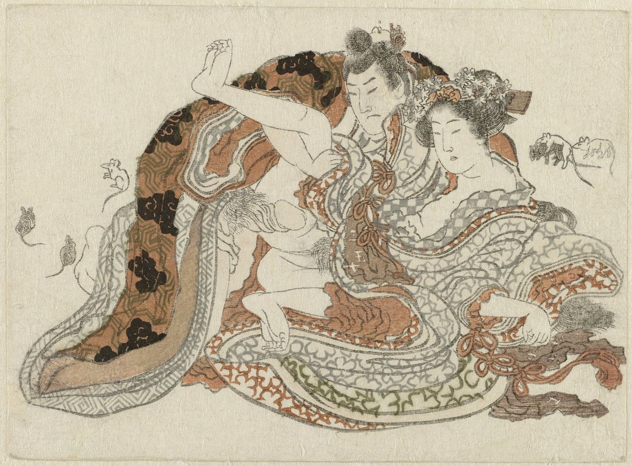 Liebespaar und Ratten von Katsushika Hokusai (possibly)