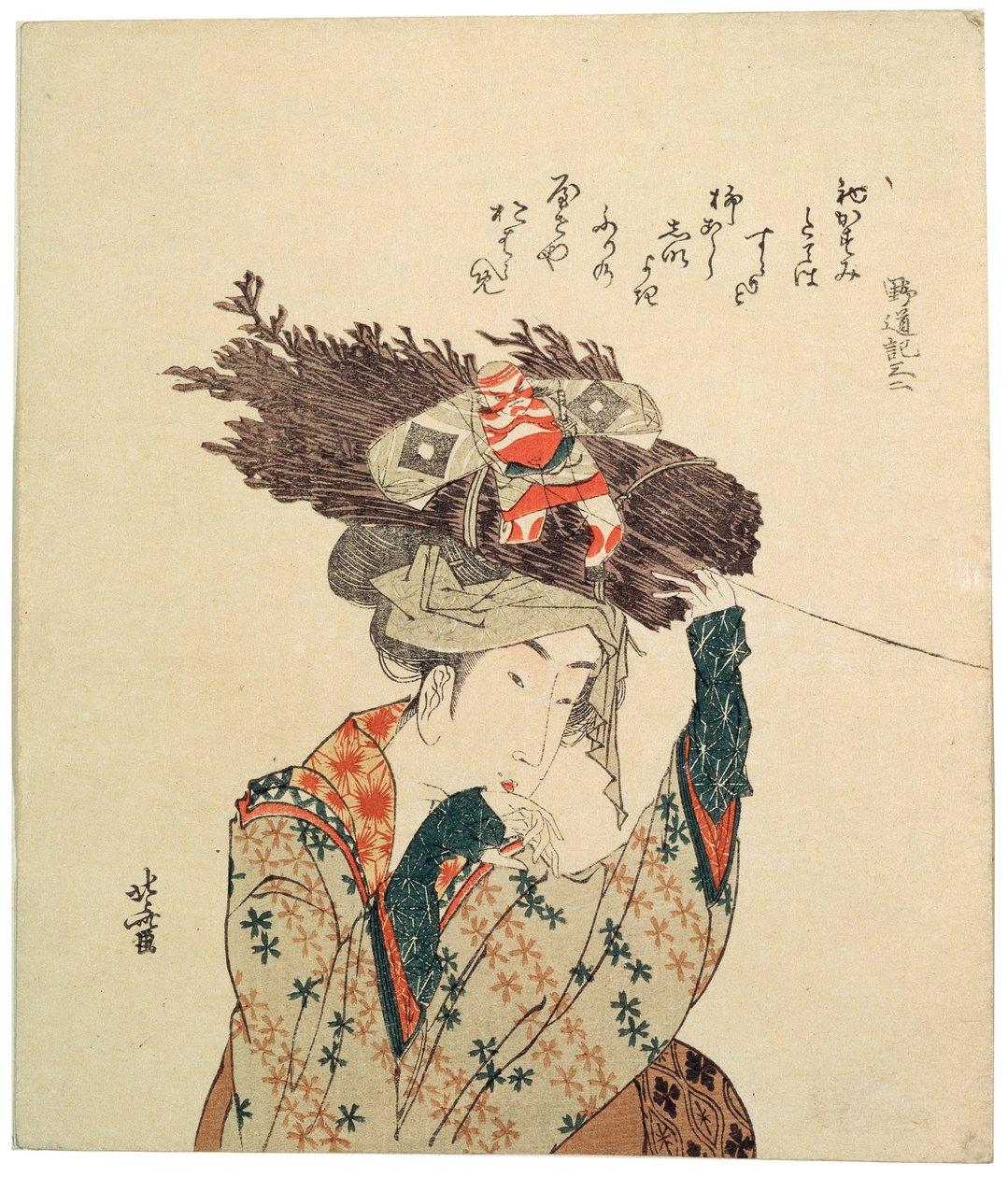Ein Mädchen aus Ohara, 1806-1815 von Katsushika Hokusai