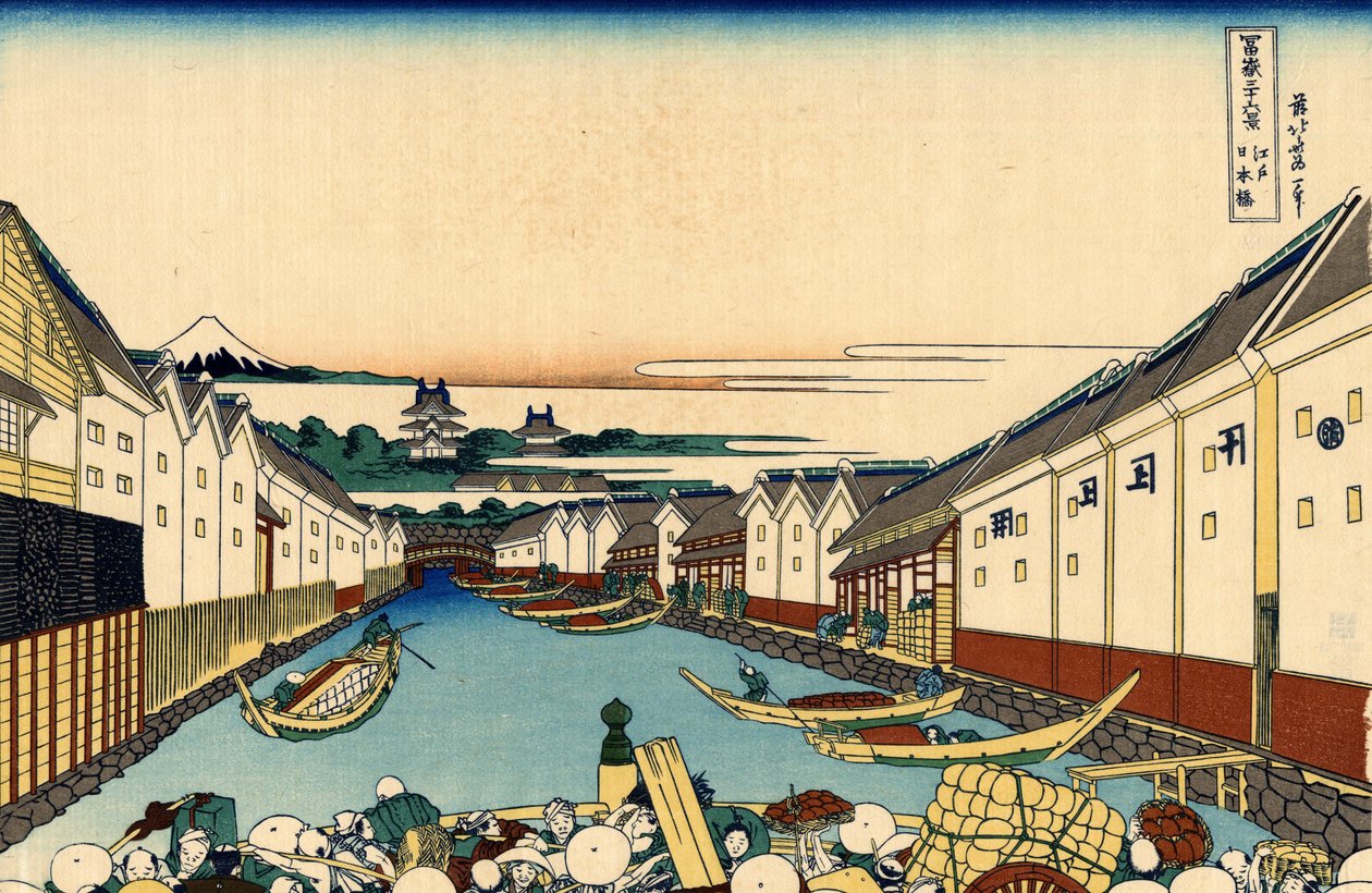 Nihonbashi-Brücke in Edo (um 1830) von Katsushika Hokusai