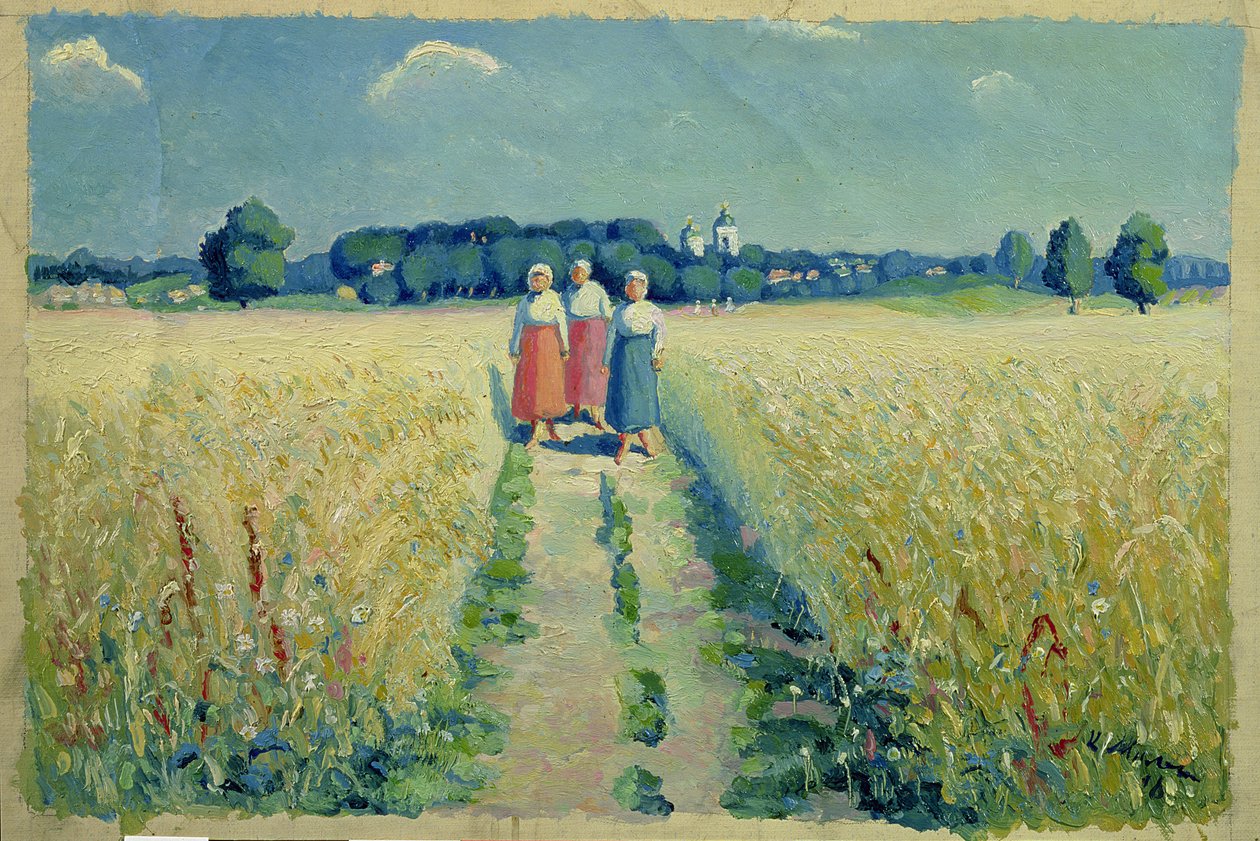 Drei Frauen auf einer Straße, 1900 von Kazimir Severinovich Malevich