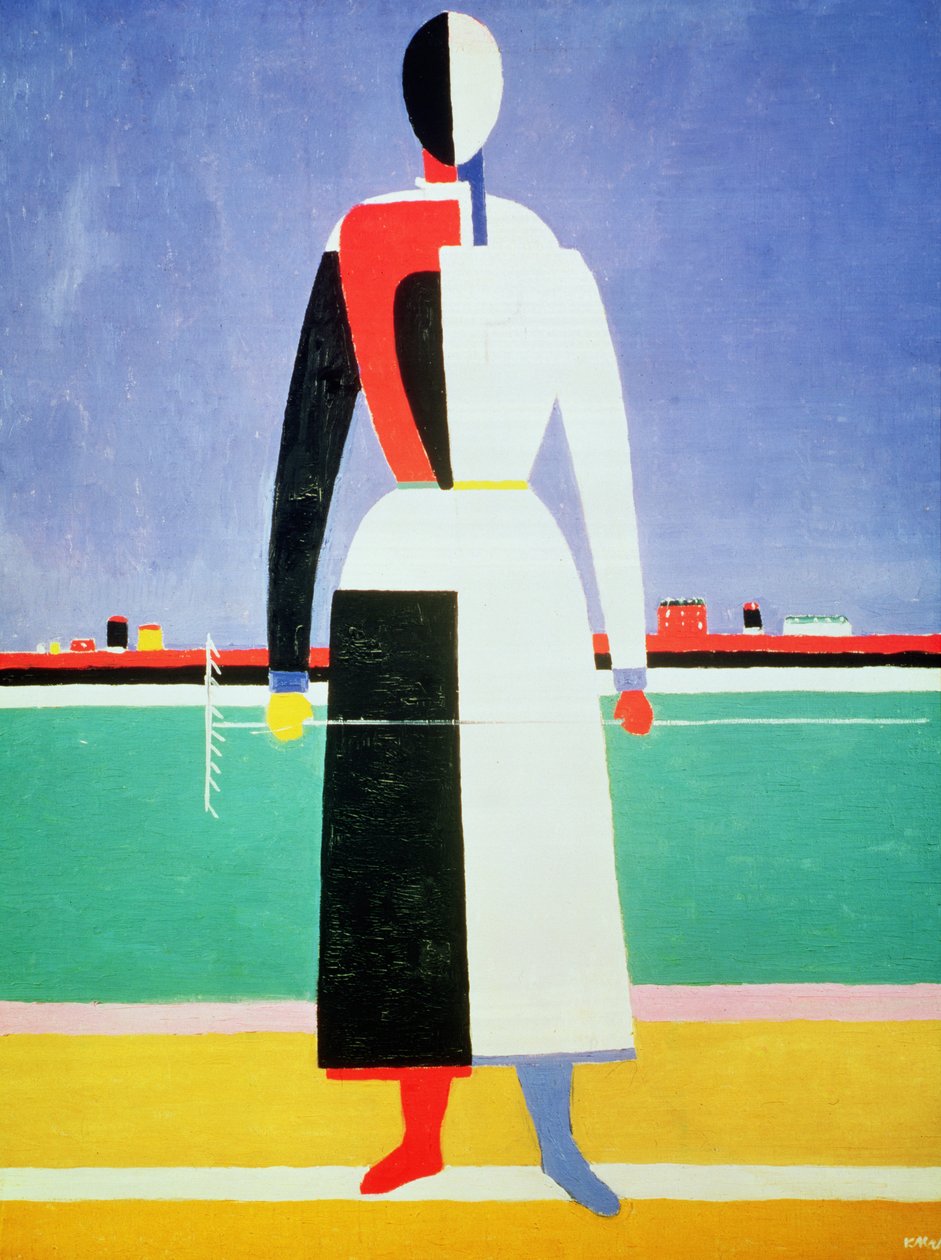 Frau mit einem Rechen, ca. 1928-32 von Kazimir Severinovich Malevich