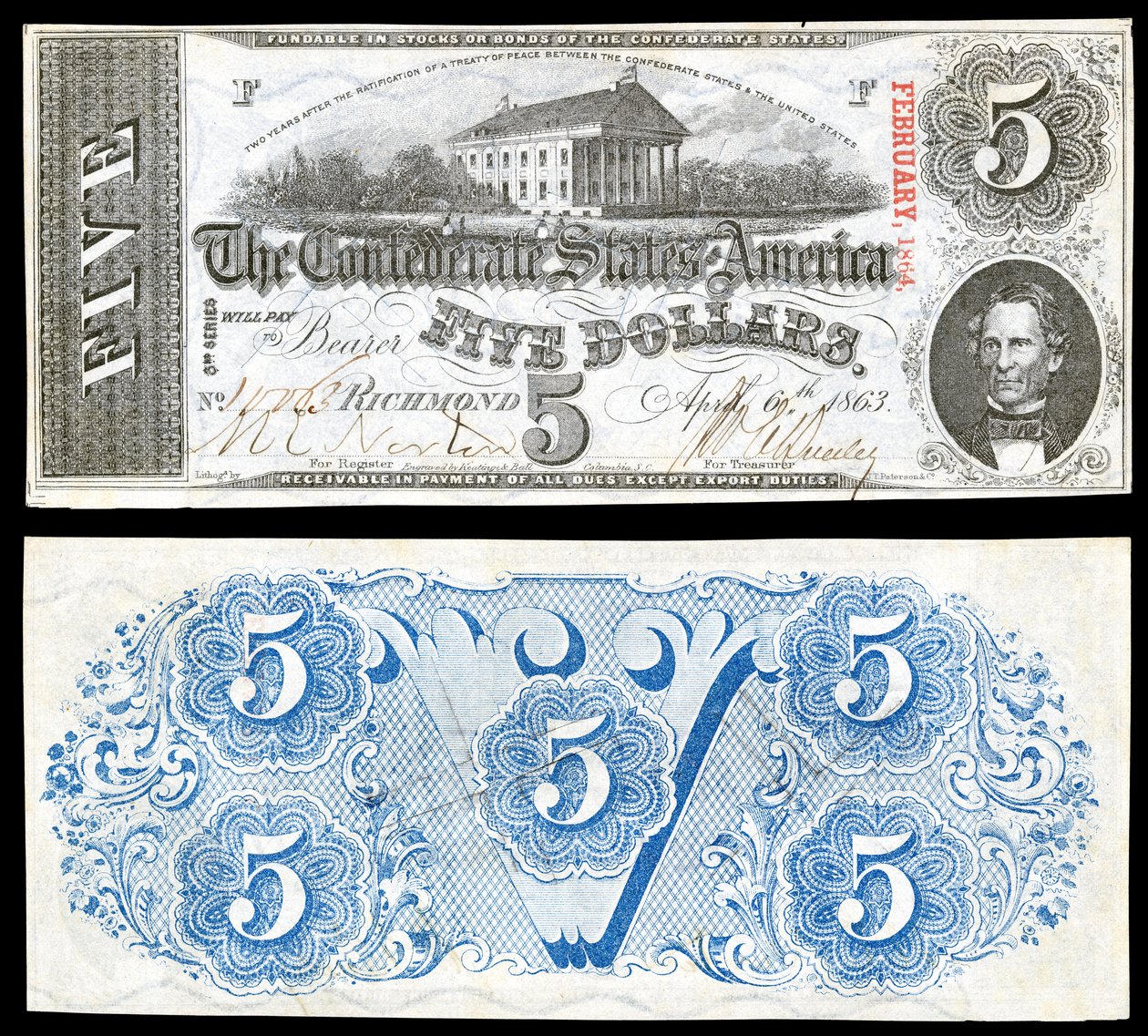 CSA-T60-$5-1863 von Keatinge and Ball