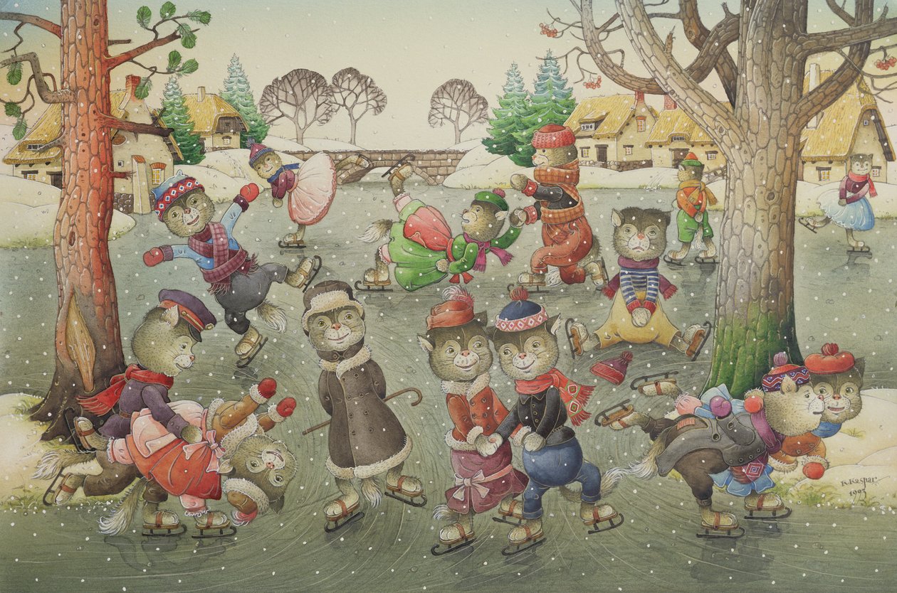 Katzen auf Schlittschuhen von Kestutis Kasparavicius