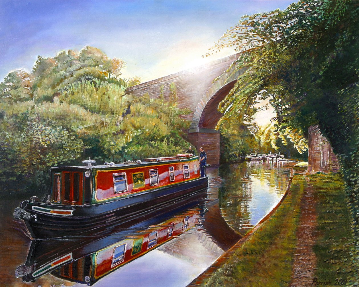 Kate-Boot auf dem Grand Union Canal, 2001 von Kevin Guild of Railway Artist Parrish