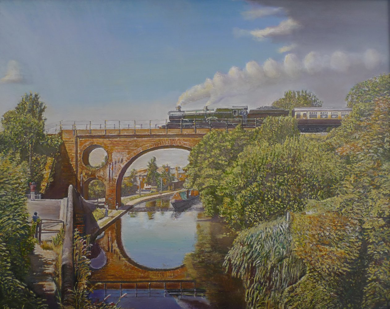 Zugüberquerung, 2008 von Kevin Guild of Railway Artist Parrish