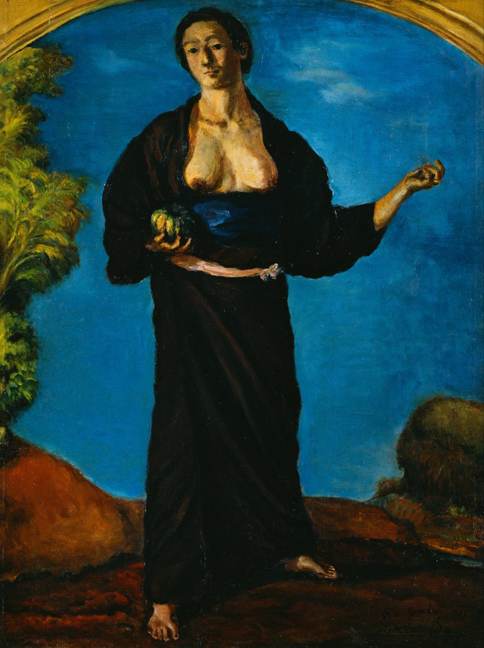 Frau mit einem Kürbis von Kishida Ryusei