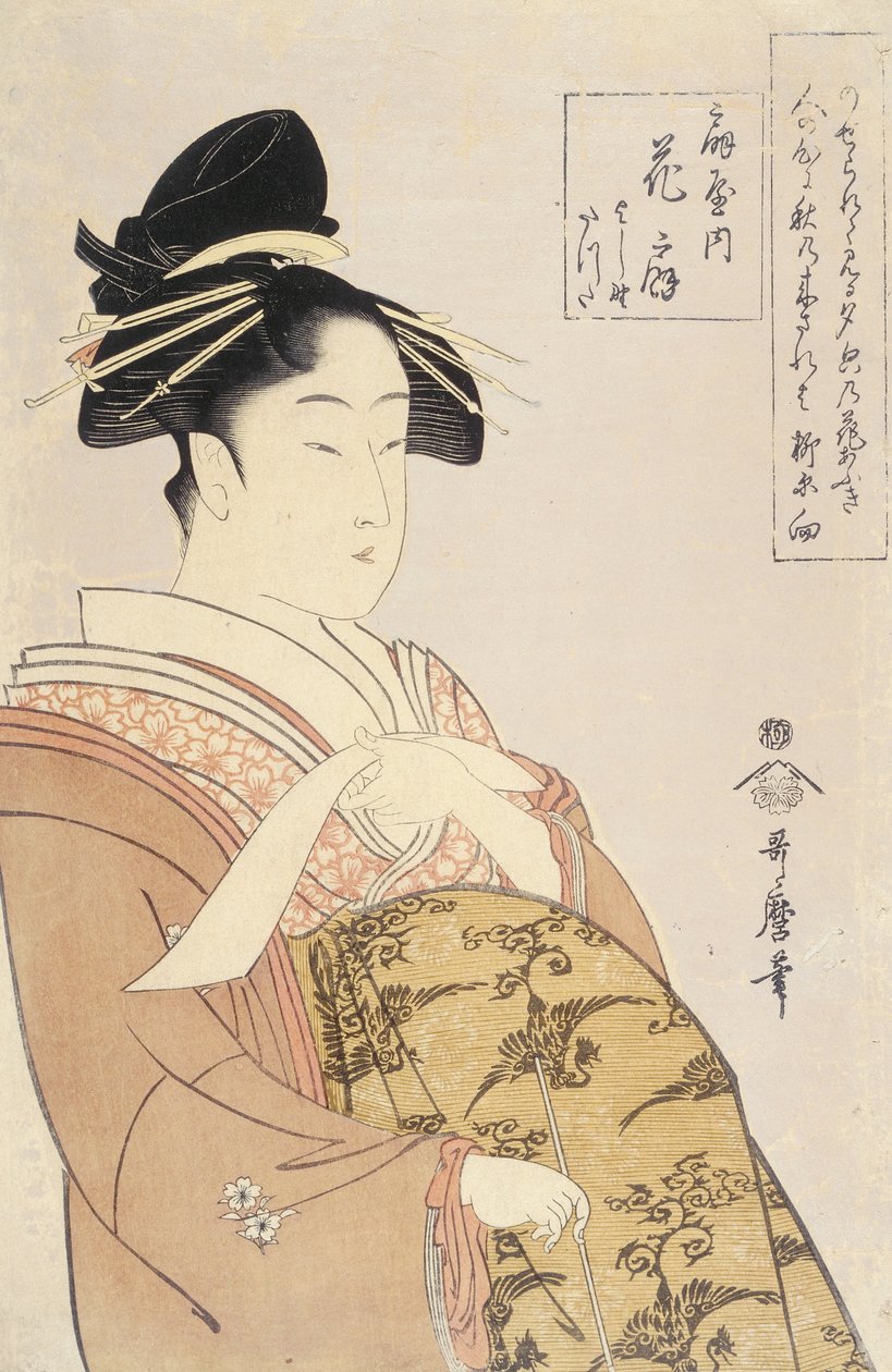 Kurtisane Hanao gi des O giya Hauses von Kitagawa Utamaro