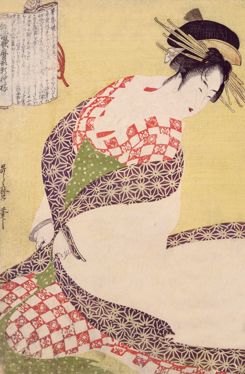 Kurtisane kniend von Kitagawa Utamaro