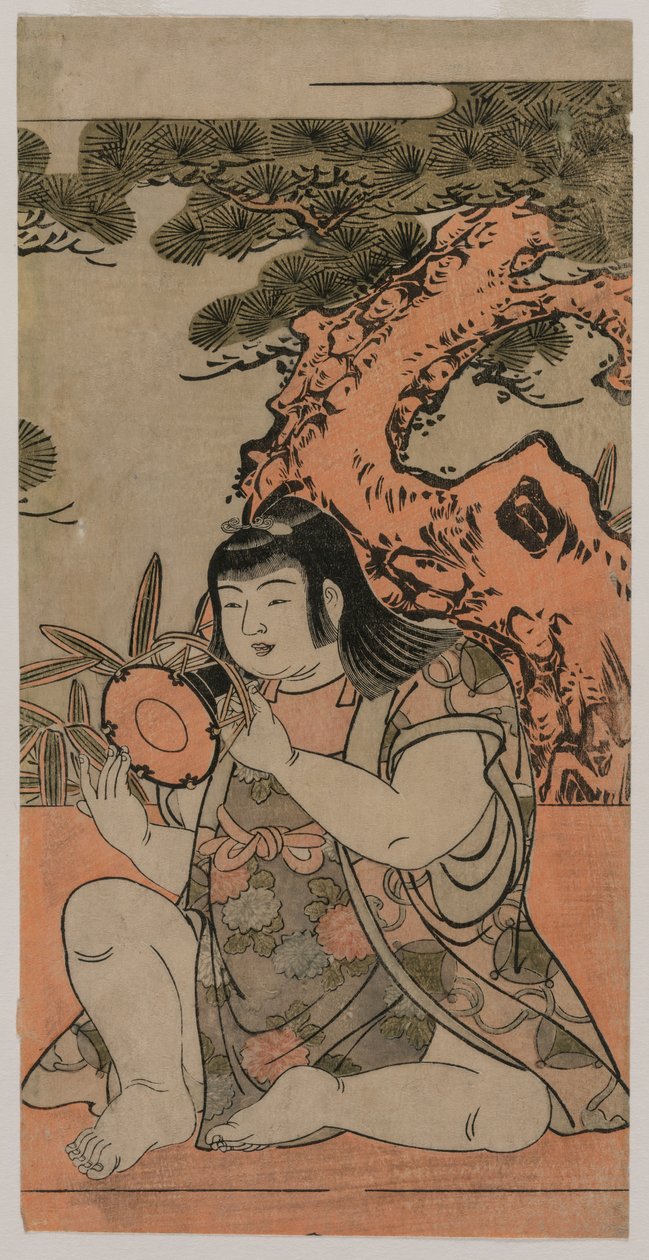 Puppe, die eine Handtrommel spielt von Kitao Shigemasa
