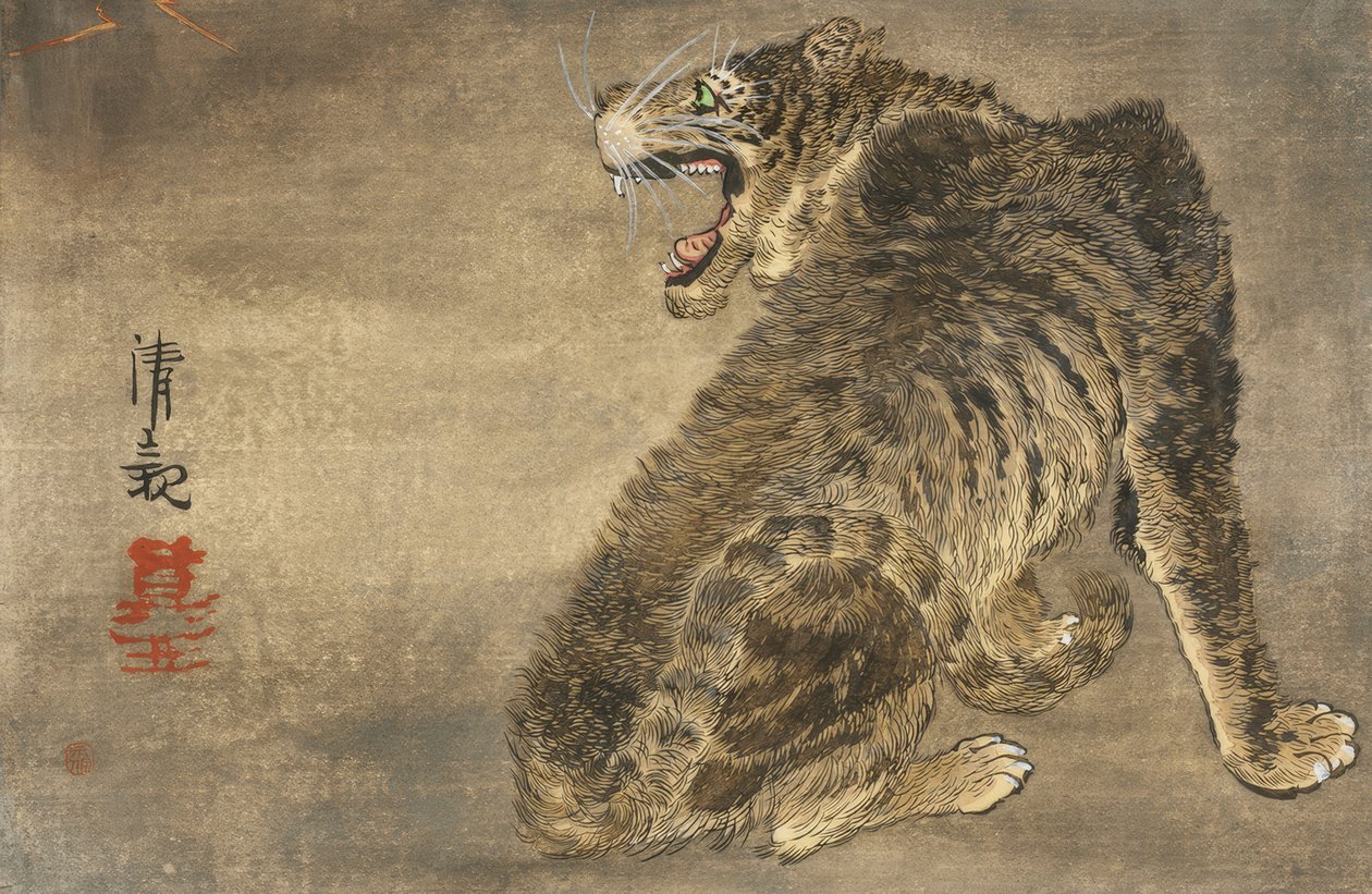 Tiger und Blitz von Kiyochika Kobayashi