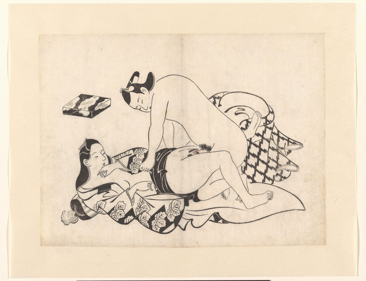 Liebespaar mit Kuss von Kiyonobu (I) , Torii