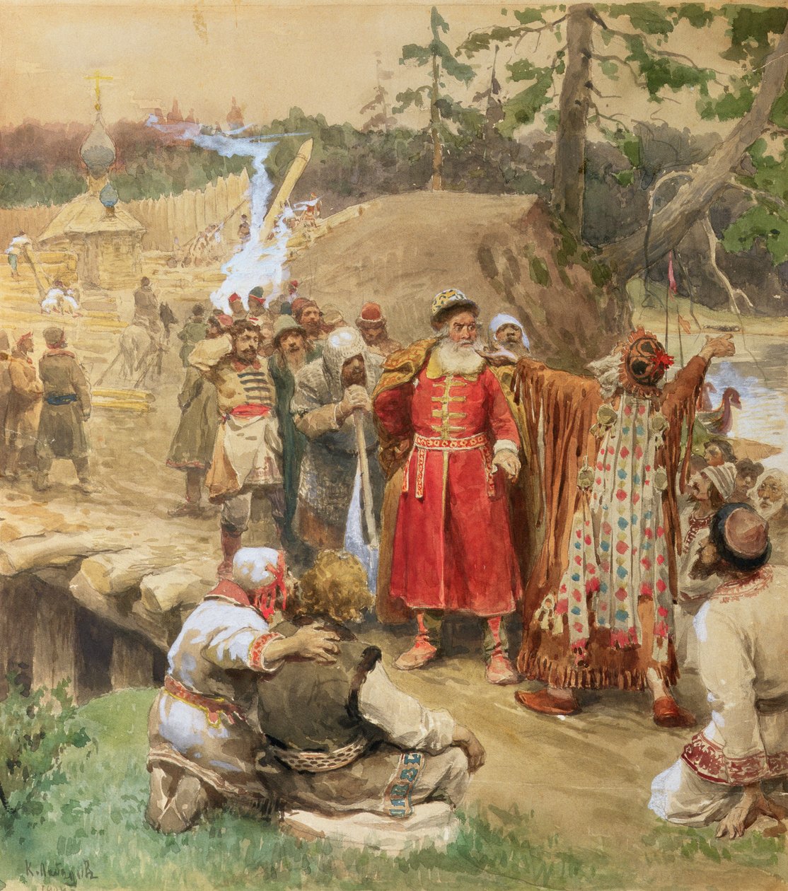 Die Eroberung der neuen Regionen in Russland, 1904 von Klavdiy Vasilievich Lebedev