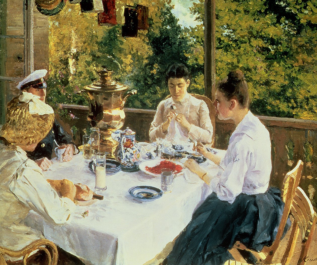 Am Teetisch von Konstantin Alekseevich Korovin