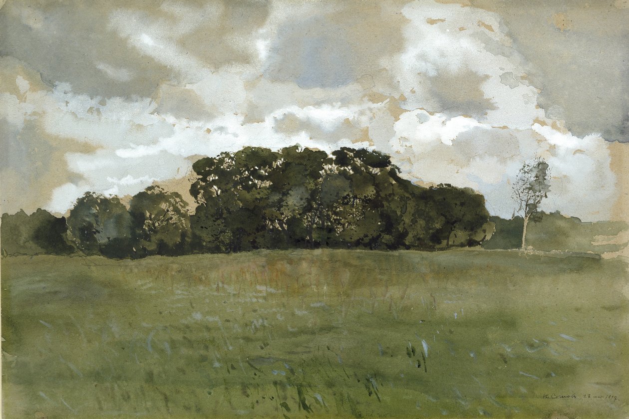 Landschaft mit grauen Wolken, 1897 von Konstantin Andreevic Somov