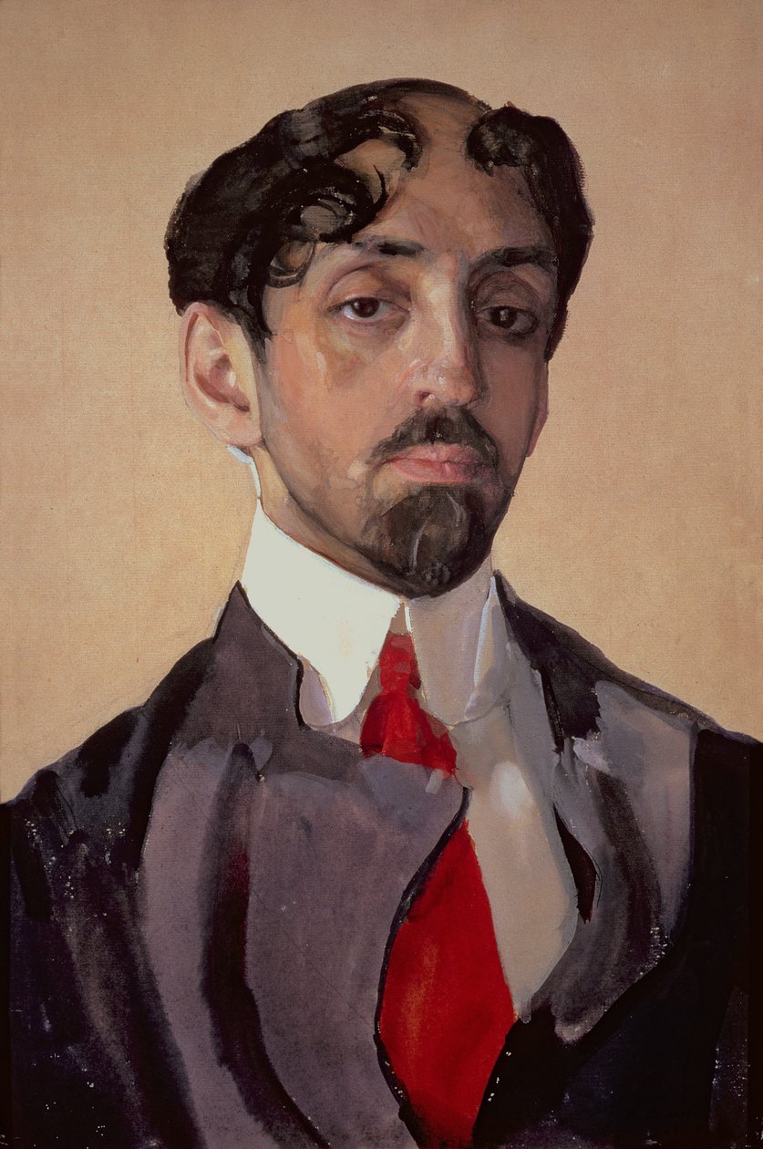 Porträt von Mikhail Kuzmin (1875-1936), 1909 von Konstantin Andreevic Somov