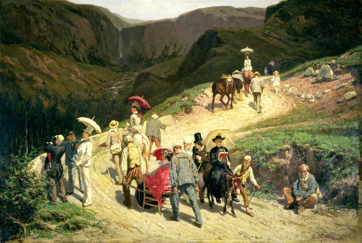 Reisende in der Auvergne, 1876 von Konstantin Apollonovich Savitsky