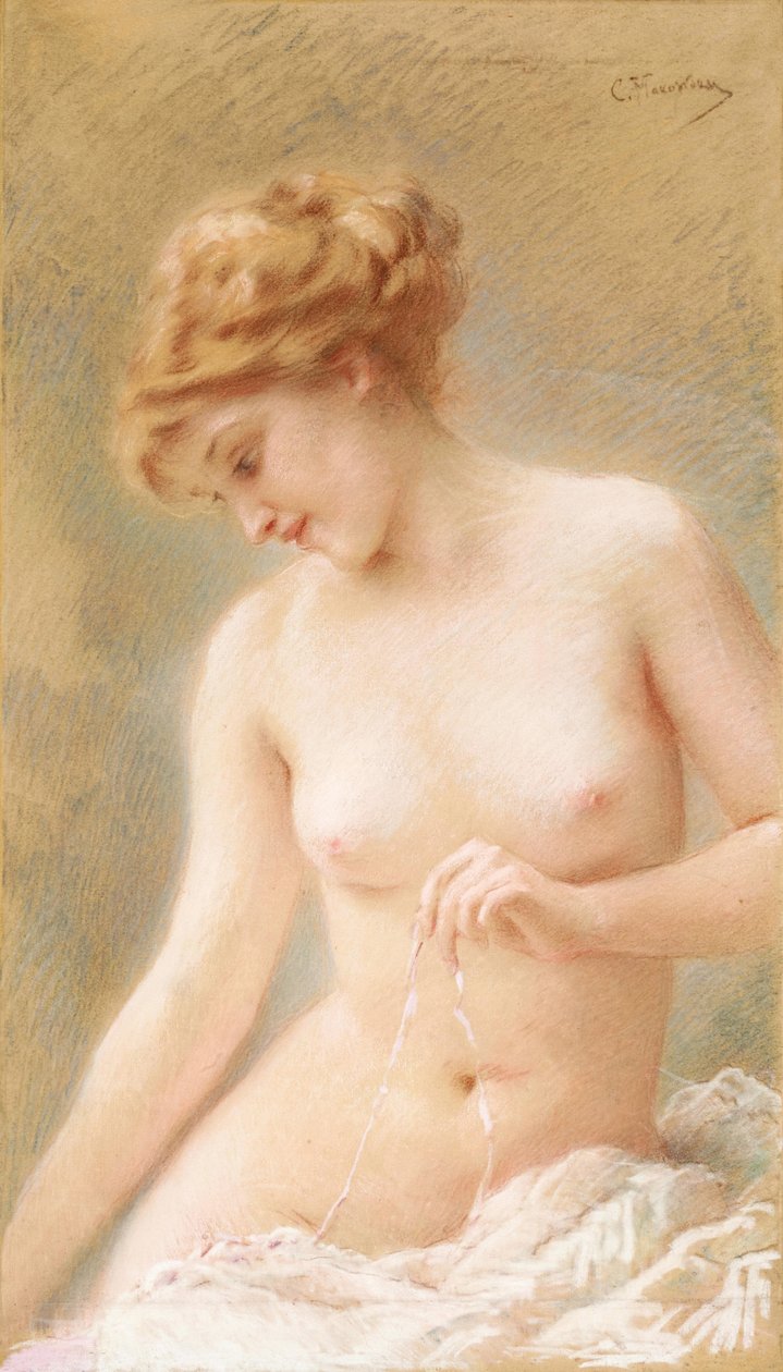 Sitzender Akt von Konstantin Makovsky