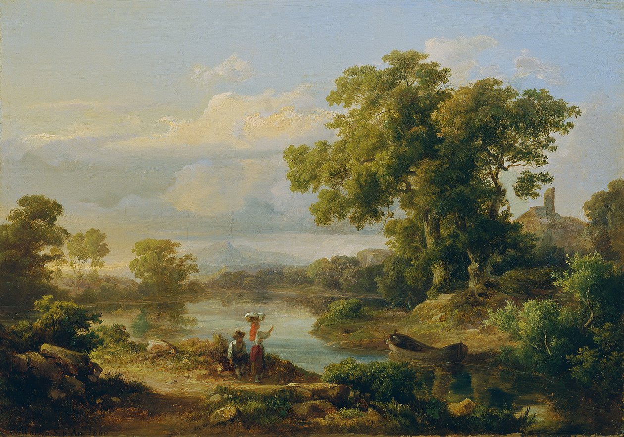 Frühling am Fluss von Károly Markó d. Ä.