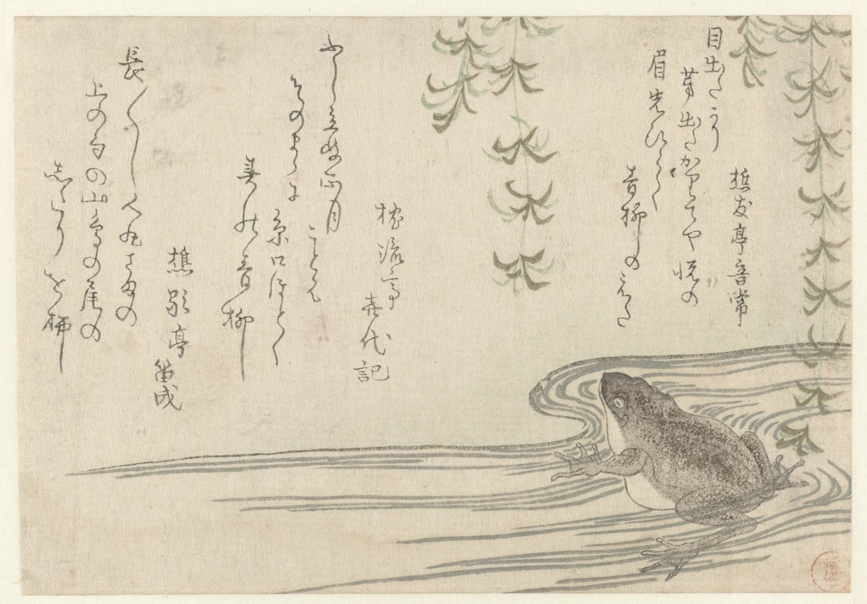 Frosch unter einem Weidenbaum von Kubota Shunman