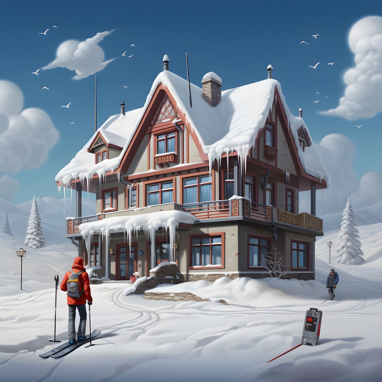Ein Haus mit einer Skimütze 3 von Kurt Heppke