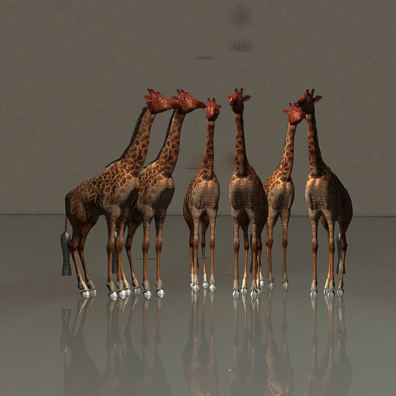 Giraffen in Eintracht von Kurt Heppke